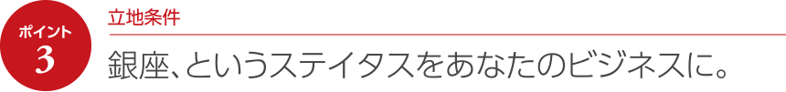 銀座、というステイタスをあなたのビジネスに。